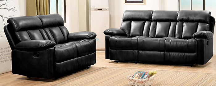 Ohio Bonded Leather 3+2 Reclining Suite - Click Image to Close